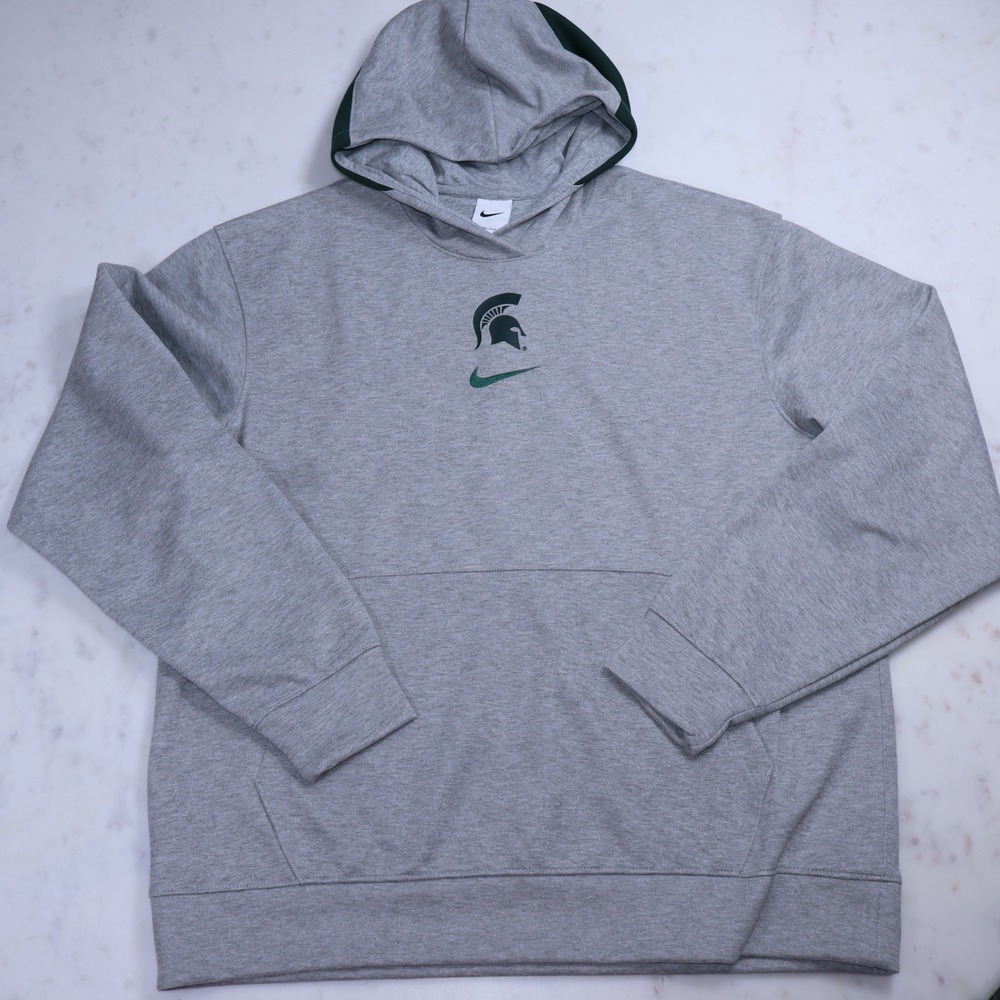 Nike Michigan State Spartans Dri-FIT Hoodie Mens Large Gray Long Sleeve L - Picture 3 of 10